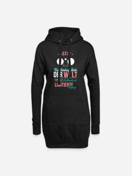 Beste Tischtennisspielerin - 100% Authentisch - Hoodie-Kleid - Schwarz
