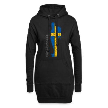 Schweden Sverige Schwedisch Flagge Wander Geschenk - Hoodie-Kleid - Schwarz - Vorne