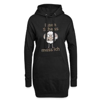 Wütendes Schaf Spruch einen Scheiss muss ich - Hoodie-Kleid - Schwarz - Vorne