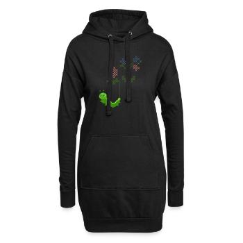 stickende Raupe - Hoodie-Kleid - Schwarz - Vorne