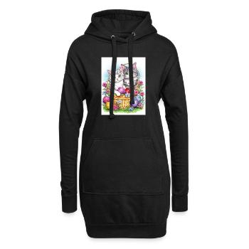 Chats de Pâques doux - Sweat-shirt à capuche long Femme - noir - Devant