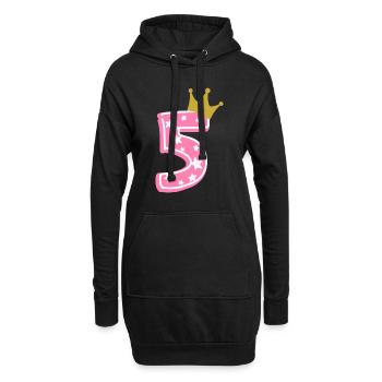 5 Krone 5. Geburtstag 5 Jahre - Hoodie-Kleid - Schwarz - Vorne