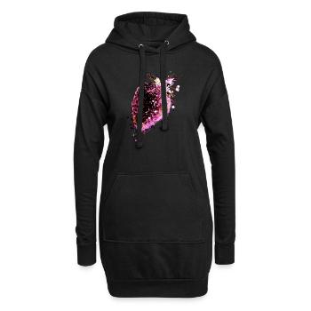 Fraise, rose, popart, œuvre d’art, peinture - Sweat-shirt à capuche long Femme - noir - Devant