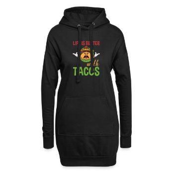 La vie est meilleure avec les tacos - Sweat-shirt à capuche long Femme - noir - Devant