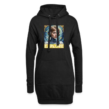 Trauen Sie sich, auf Entdeckungsreise zu gehen - Hoodie-Kleid - Schwarz - Vorne