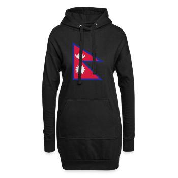 Flag of Nepal - Hoodie Dress - black - Front