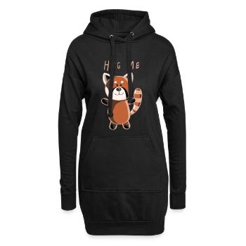 Hug Me Roter Panda - Pandas - Tier - Tiere - Hoodie-Kleid - Schwarz - Vorne