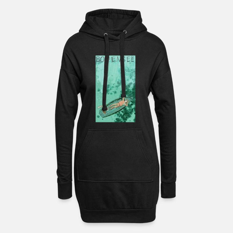 Bodensee Boottraum Illustration - Hoodie-Kleid - Schwarz