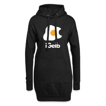 iGelb Eiertraum Frühstücksmotiv - Hoodie-Kleid - Schwarz - Vorne