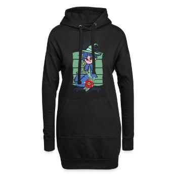 Apprenti sorcier - Sweat-shirt à capuche long Femme - noir - Devant