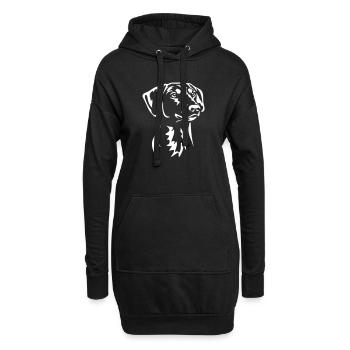Deutscher Pinscher Kopf "Black Edition" - Hoodie-Kleid - Schwarz - Vorne