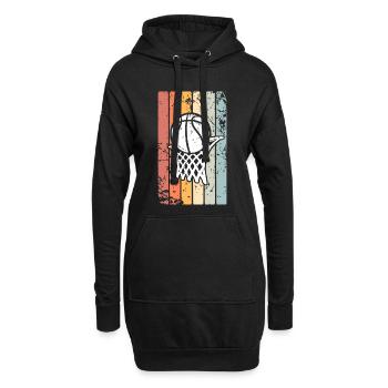 Basketball Basketballer - Hoodie-Kleid - Schwarz - Vorne