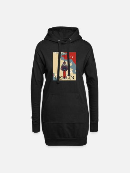 Fernsehturm Berlin The Place to be - Hoodie-Kleid - Schwarz