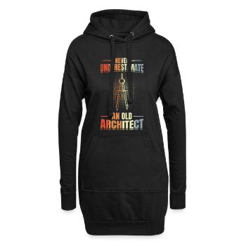 Unterschätze nie einen alten Architekten - Hoodie-Kleid - Schwarz - Vorne