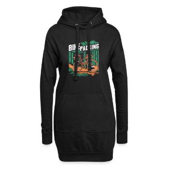 Scène d’aventure de bikepacking - Sweat-shirt à capuche long Femme - noir - Devant