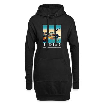 DINARD - Sweat-shirt à capuche long Femme - noir - Devant