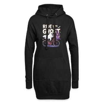 Geisterhafte Fahrradtour Halloween-Design - Hoodie-Kleid - Schwarz - Vorne