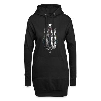 Deux Chats Bastet Dualité Ankh Chat Déesse - Sweat-shirt à capuche long Femme - noir - Devant