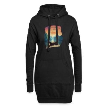 The Sound of Silence - Untergehende Sonne - Hoodie-Kleid - Schwarz - Vorne