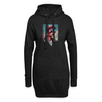 girl girlie wild punk freestyle love peace style - Hoodie-Kleid - Schwarz - Vorne