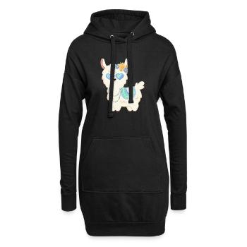 Sommerliches Alpaka - Zeit für den Sommer - Hoodie-Kleid - Schwarz - Vorne