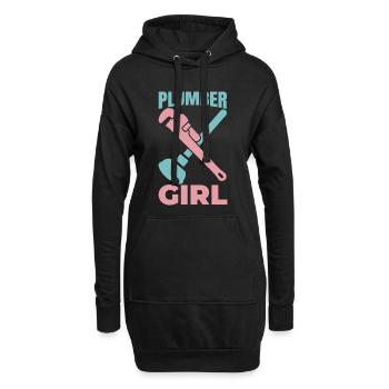 Klempner Mädel - Hoodie-Kleid - Schwarz - Vorne