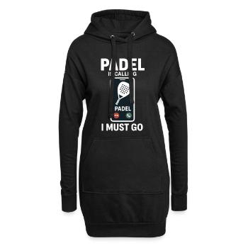 Padel ruft Padel, ich muss gehen - Hoodie-Kleid - Schwarz - Vorne