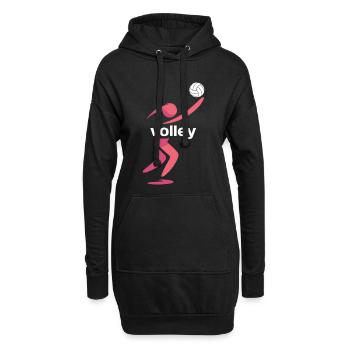 Volleyball Sport Grafik - Hoodie-Kleid - Schwarz - Vorne