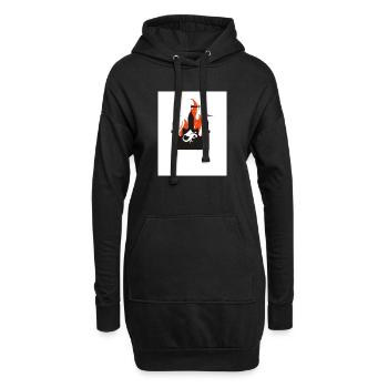 Brennende Drachenburg - Hoodie-Kleid - Schwarz - Vorne