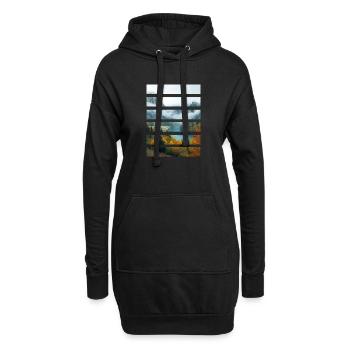 Vallées dAutomne et Lac Paisible - Sweat-shirt à capuche long Femme - noir - Devant