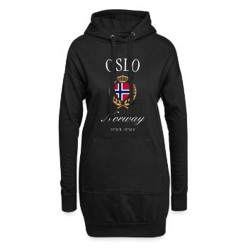Couronne d’armoiries d’Oslo Norvège – Souvenir de voyage - Sweat-shirt à capuche long Femme - noir - Devant