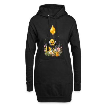 Biene Honig Imker Honigwabe Blumen Wiese Insekt - Hoodie-Kleid - Schwarz - Vorne