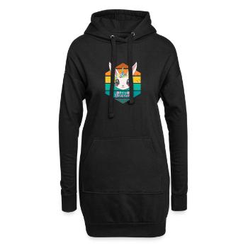 Licorne pastel et couronne florale - Sweat-shirt à capuche long Femme - noir - Devant