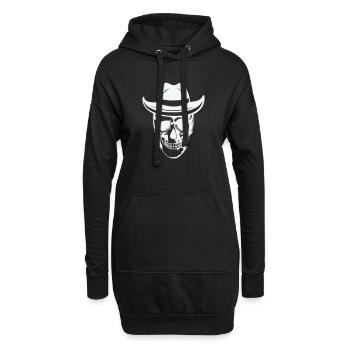 Crâne avec lunettes de soleil - Sweat-shirt à capuche long Femme - noir - Devant