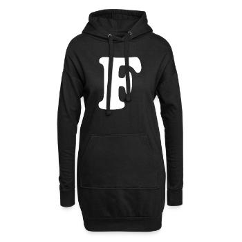 Large F Style Print | Letter F | F Logo - Hoodie Dress - black - Front