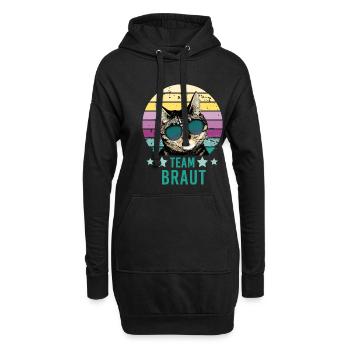 Team Braut Katze JGA Junggesellinnenabschied 2 - Hoodie-Kleid - Schwarz - Vorne