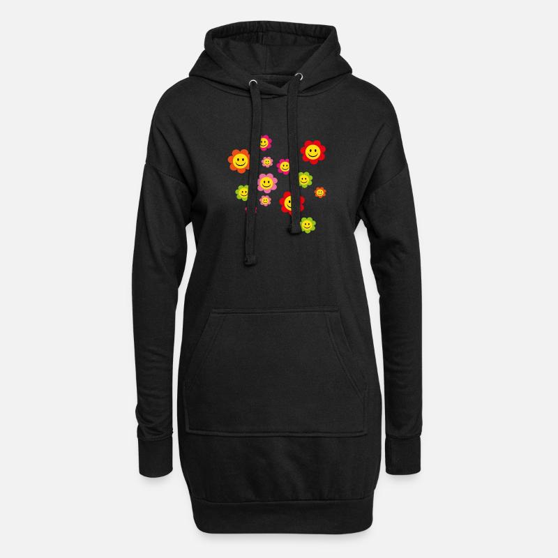 smiley - Hoodie-Kleid - Schwarz