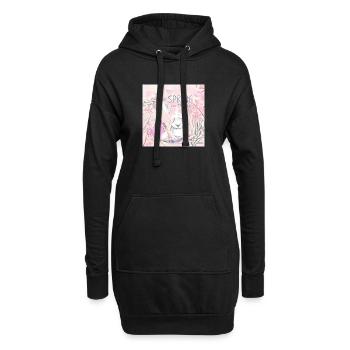 Spring is in the Air - Osterhase - Hoodie-Kleid - Schwarz - Vorne