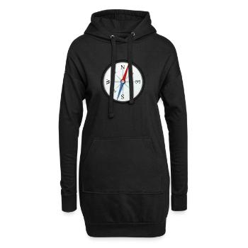 Kompass Segeln ans Ziel kommen. - Hoodie-Kleid - Schwarz - Vorne
