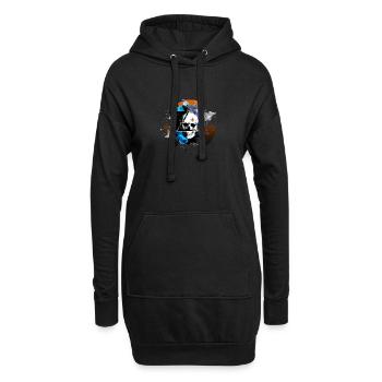 Schädelexpolationsatom - Hoodie-Kleid - Schwarz - Vorne