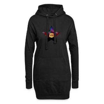 chouette d’or - Sweat-shirt à capuche long Femme - noir - Devant