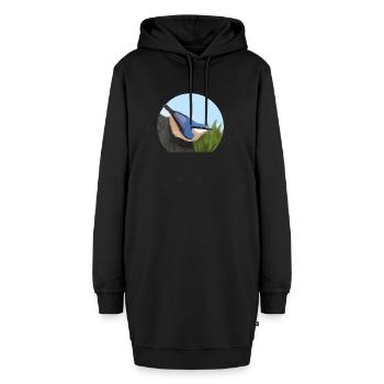 jz.birds nuthatch bird illustration - Sweat-shirt à capuche long Femme - noir - Devant