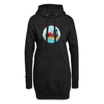 Surfing Wave Jeep und Surfboard Surfer Geschenk - Hoodie-Kleid - Schwarz - Vorne