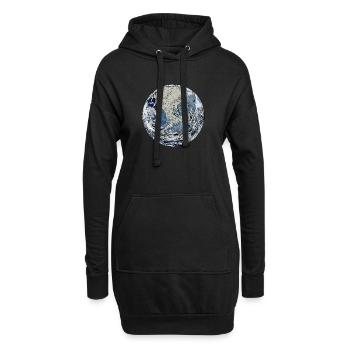 planète terre - Sweat-shirt à capuche long Femme - noir - Devant