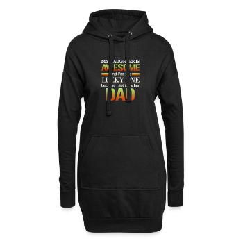 Papa génial ma fille est une idée cadeau géniale - Sweat-shirt à capuche long Femme - noir - Devant