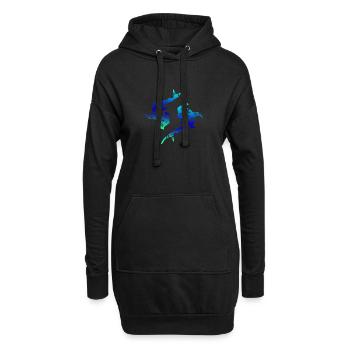 Maori Hammerhaie Tribal Tattoo-Geschenkidee - Hoodie-Kleid - Schwarz - Vorne
