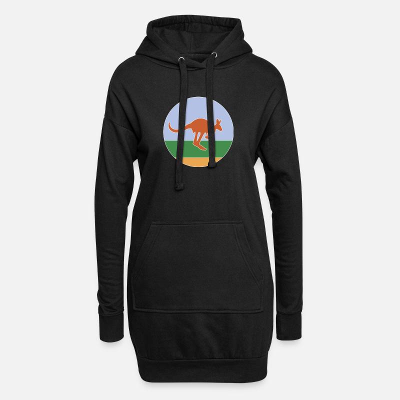 Känguru - Hoodie-Kleid - Schwarz