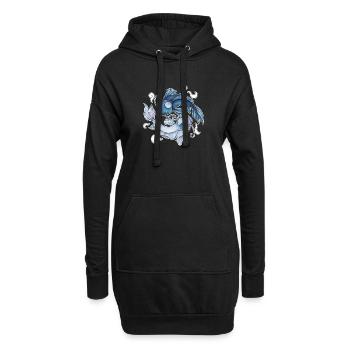 Yin Yang Kois - Ying Koi - Hoodie-Kleid - Schwarz - Vorne