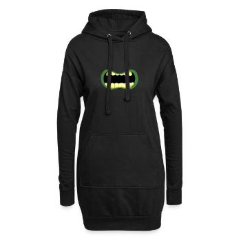 Bouche de zombie - Sweat-shirt à capuche long Femme - noir - Devant