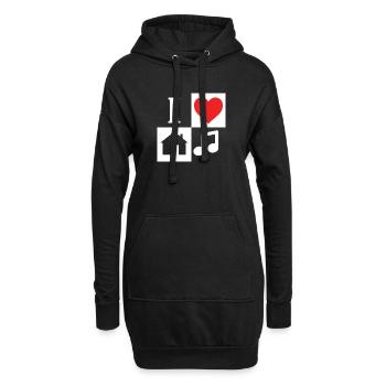J'aime la musique House - Sweat-shirt à capuche long Femme - noir - Devant